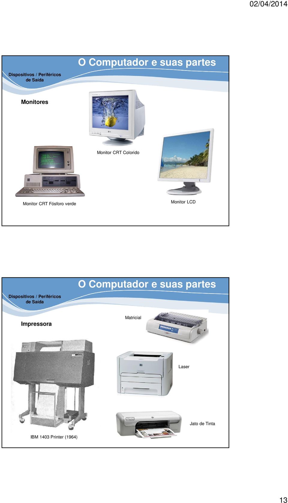 Monitor LCD de Saída Impressora