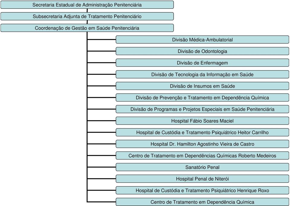 Projetos Especiais em Saúde Penitenciária Hospital Fábio Soares Maciel Hospital de Custódia e Tratamento Psiquiátrico Heitor Carrilho Hospital Dr.