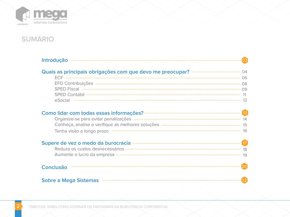 Organize-se para evitar penalizações Conheça, analise e verifique as melhores soluções Tenha visão a longo prazo