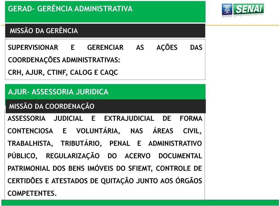 FORMA CONTENCIOSA E VOLUNTÁRIA, NAS ÁREAS CIVIL, TRABALHISTA, TRIBUTÁRIO, PENAL E ADMINISTRATIVO PÚBLICO,