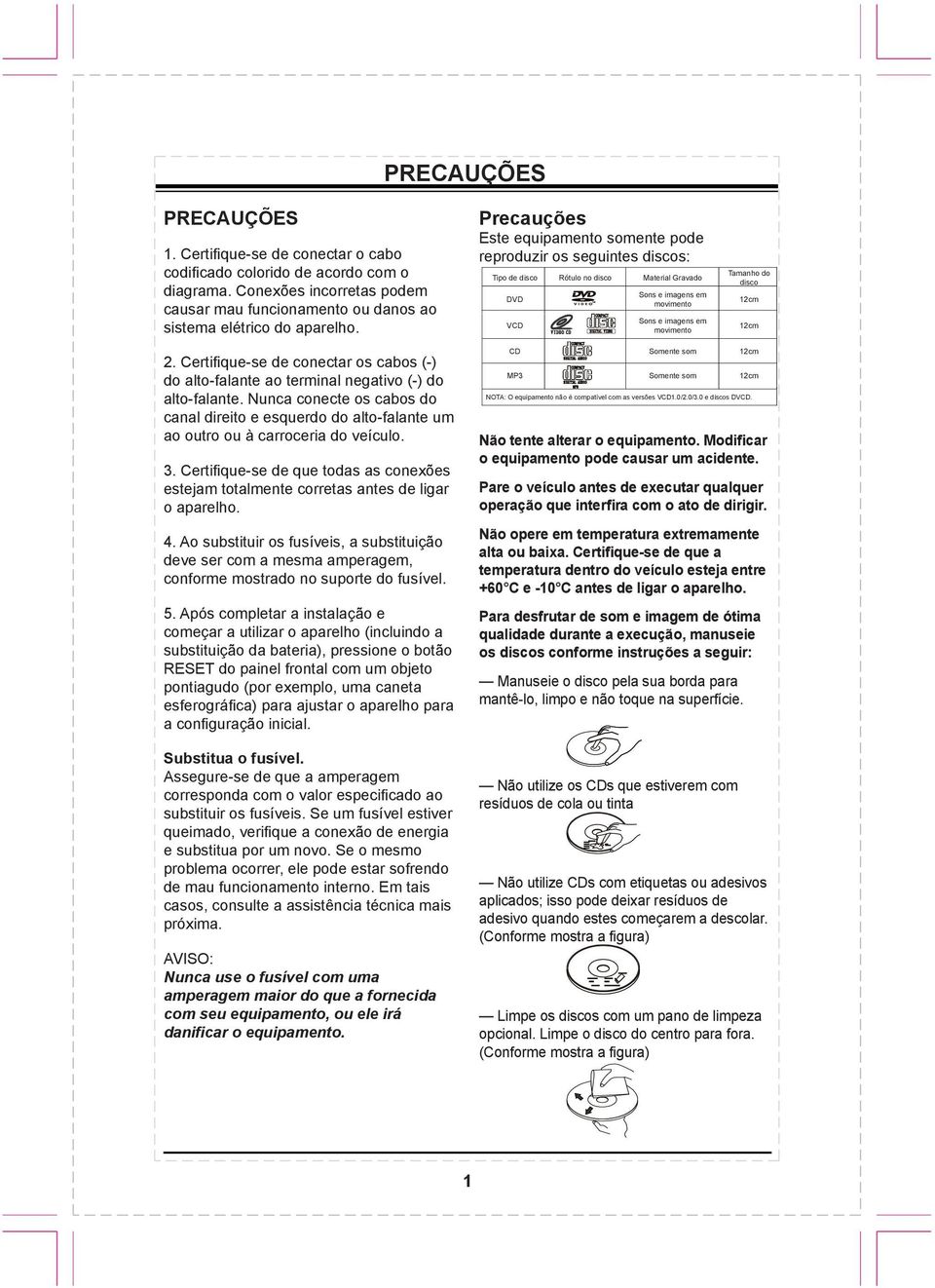 disco 1cm 1cm. Certifique-se de conectar os cabos (-) do alto-falante ao terminal negativo (-) do alto-falante.