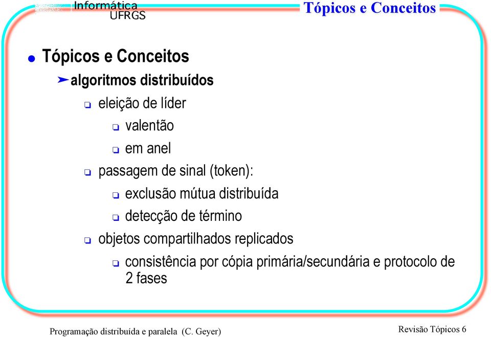 término objetos compartilhados replicados consistência por cópia