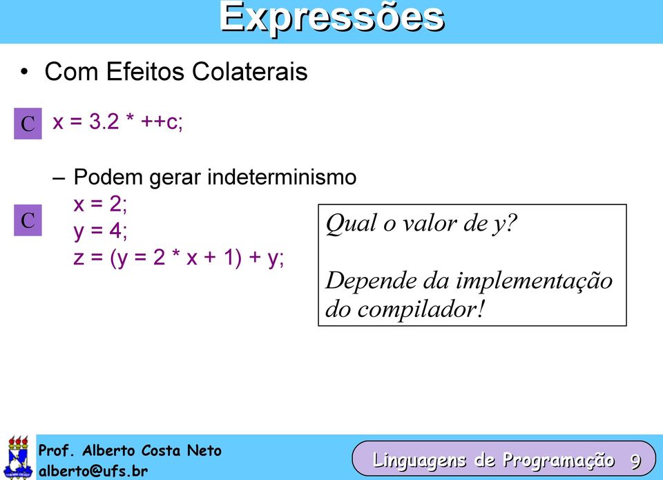 = (y = 2 * x + 1) + y; C Qual o valor de y?