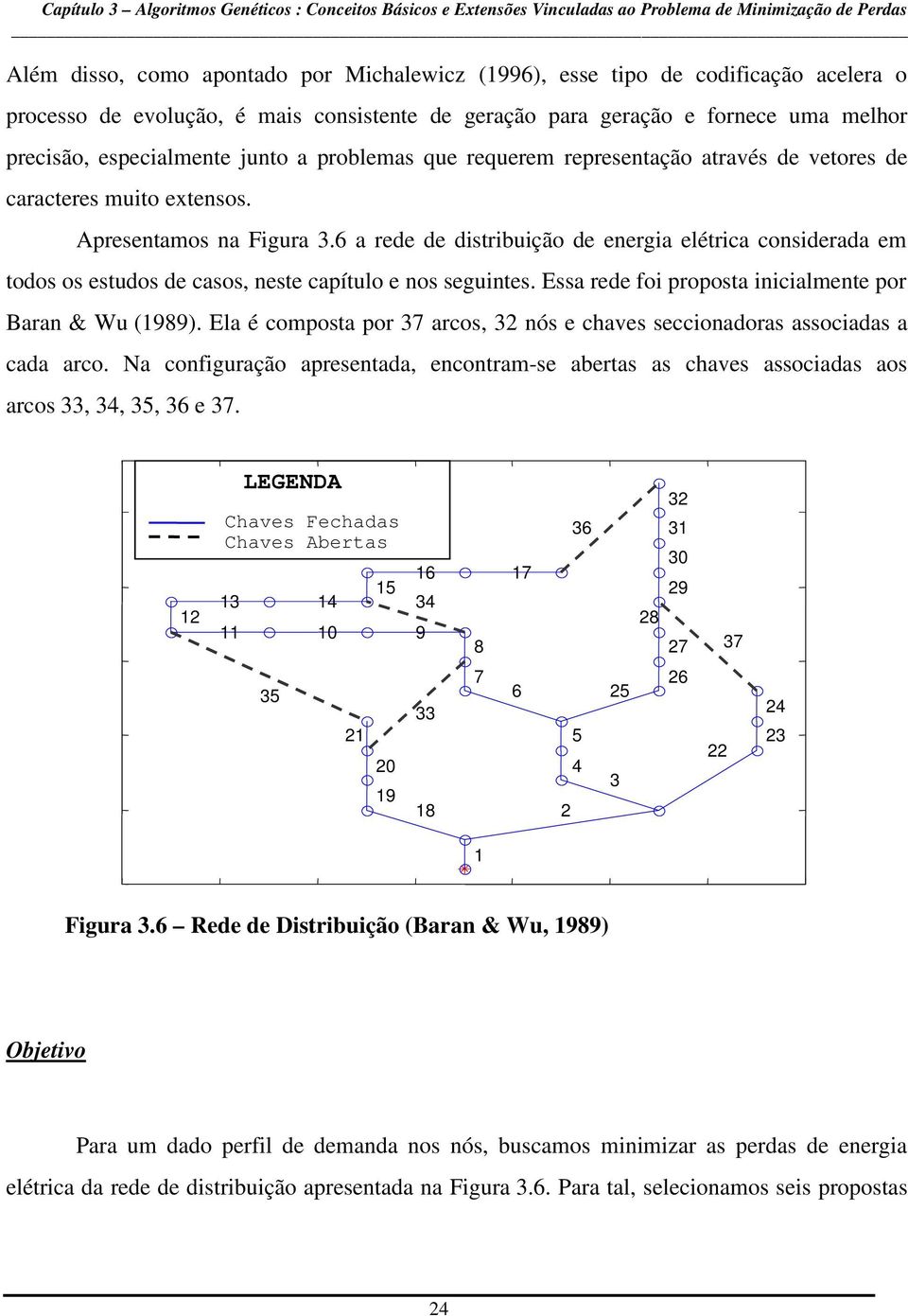6 a rede de distribuição de energia elétrica considerada em todos os estudos de casos, neste capítulo e nos seguintes. Essa rede foi proposta inicialmente por Baran & Wu (1989).
