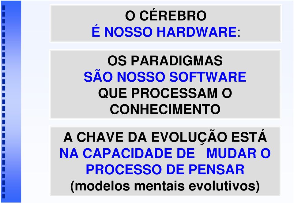 CHAVE DA EVOLUÇÃO ESTÁ NA CAPACIDADE DE MUDAR