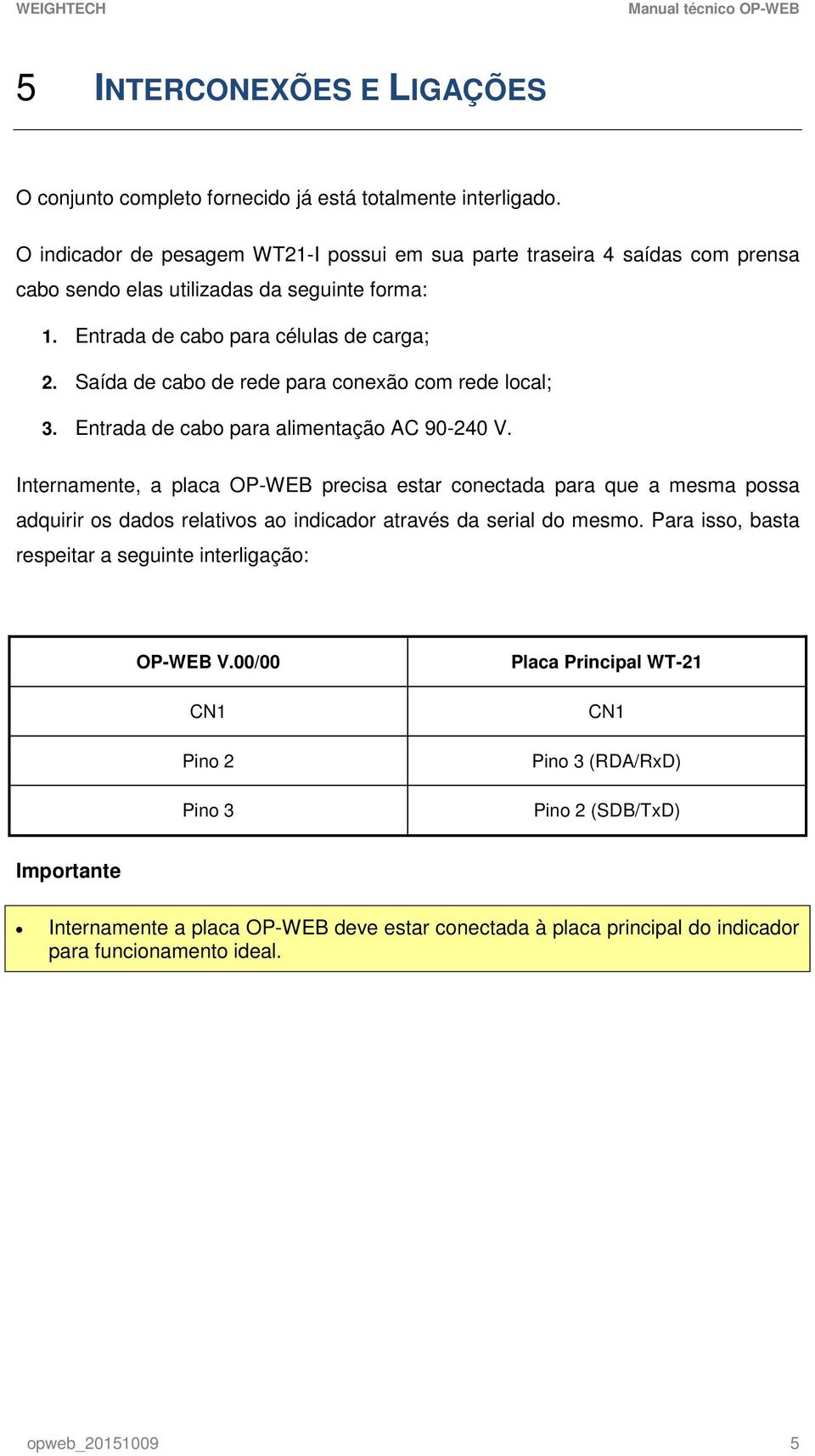 Saída de cabo de rede para conexão com rede local; 3. Entrada de cabo para alimentação AC 90-240 V.