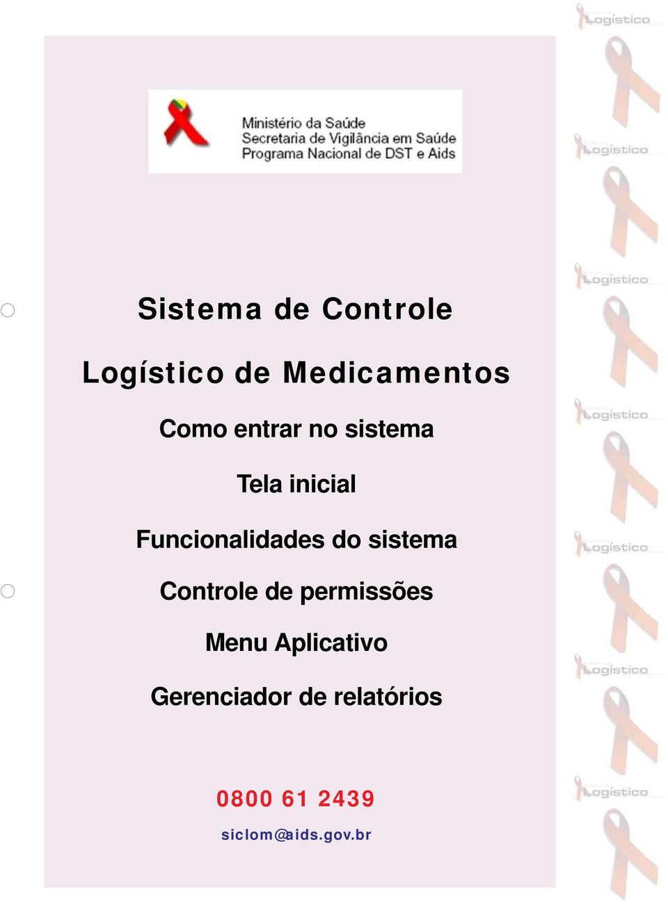 sistema Controle de permissões Menu Aplicativo