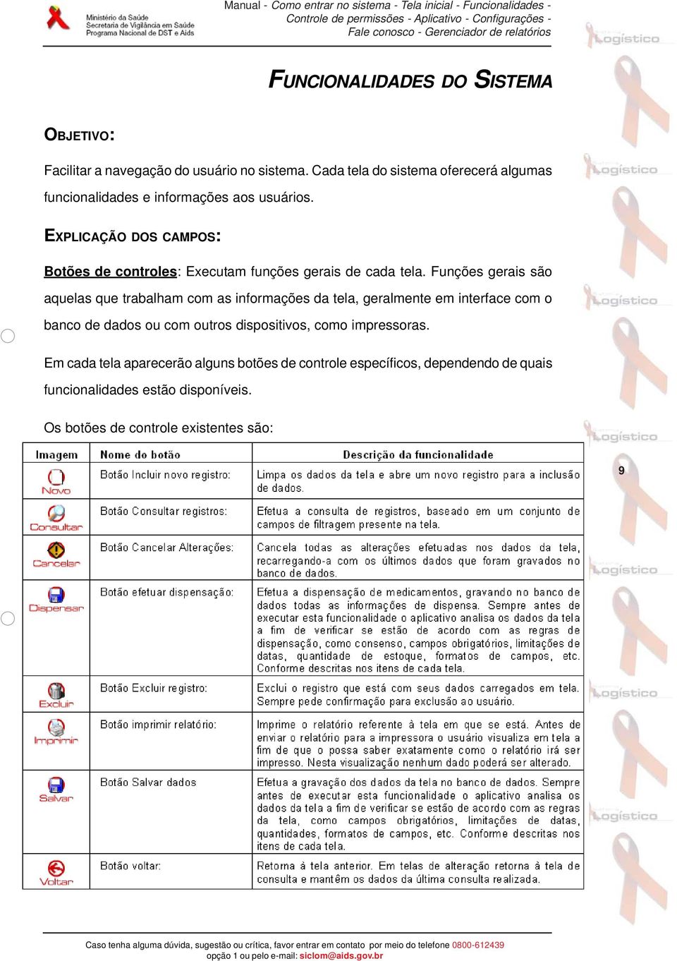 Funções gerais são aquelas que trabalham com as informações da tela, geralmente em interface com o banco de dados ou com outros dispositivos, como impressoras.