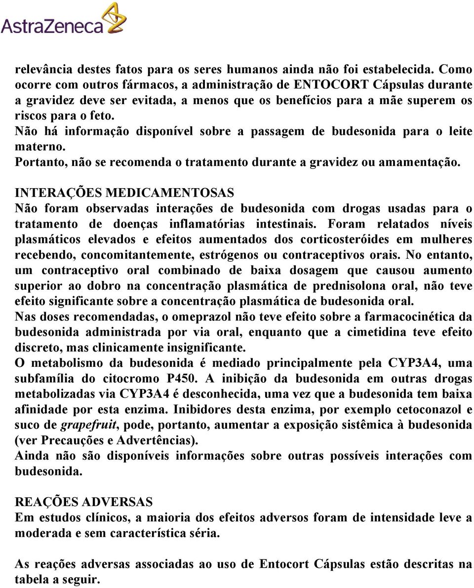 Não há informação disponível sobre a passagem de budesonida materno. Portanto, não para o leite se recomenda o tratamento durante a gravidez ou amamentação.