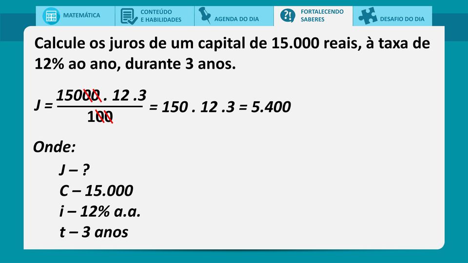 000 reais, à taxa de 12% ao ano, durante 3