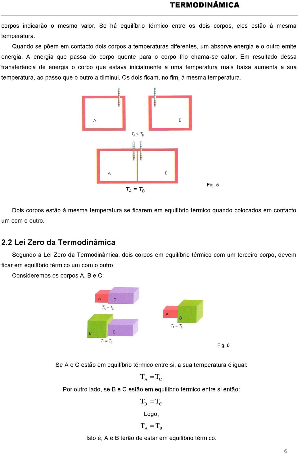 Em resultado dessa transferência de energia o corpo que estava inicialmente a uma temperatura mais baixa aumenta a sua temperatura, ao passo que o outro a diminui.