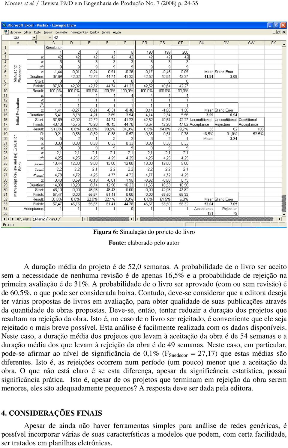 A probabilidade de o livro ser aprovado (com ou sem revisão) é de 60,5%, o que pode ser considerada baixa.