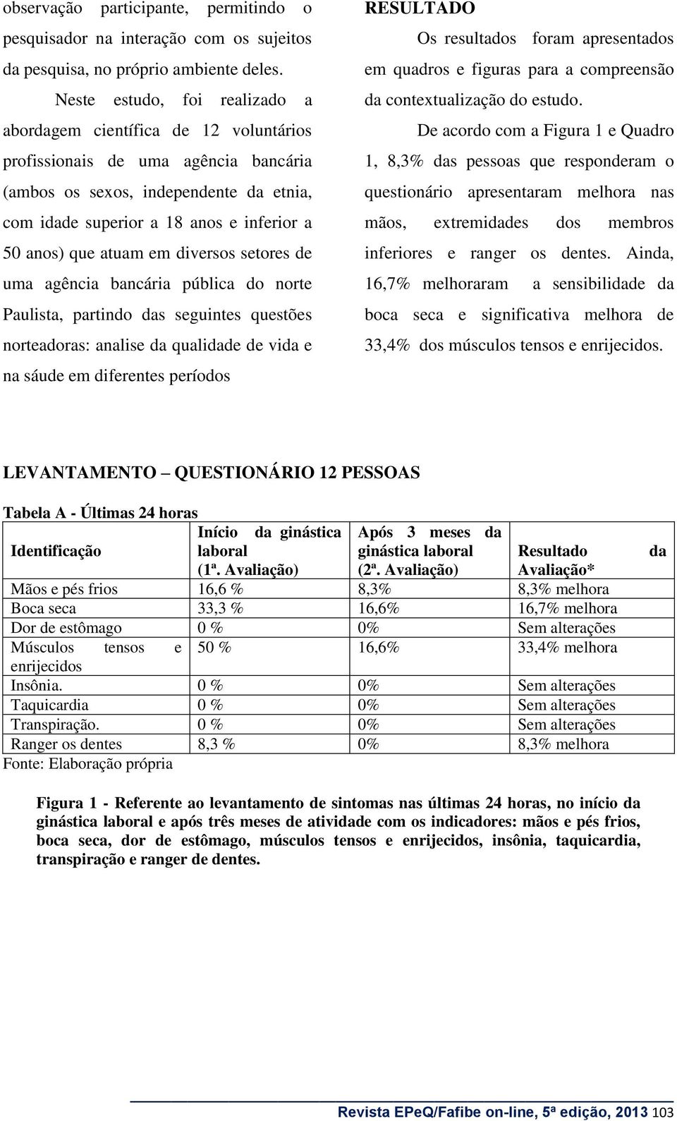 que atuam em diversos setores de uma agência bancária pública do norte Paulista, partindo das seguintes questões norteadoras: analise da qualidade de vida e na sáude em diferentes períodos RESULTADO