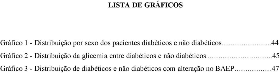 ..44 Gráfico 2 - Distribuição da glicemia entre diabéticos e não