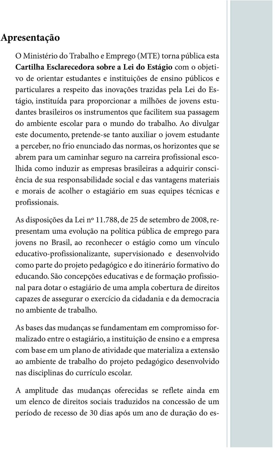 escolar para o mundo do trabalho.