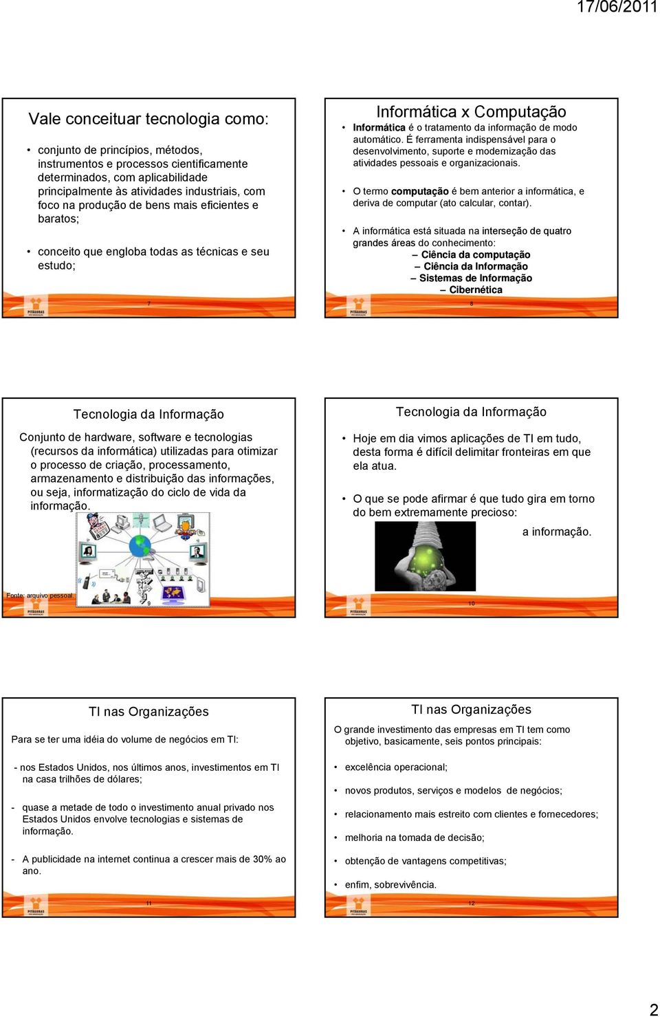 É ferramenta indispensável para o desenvolvimento, suporte e modernização das atividades pessoais e organizacionais.