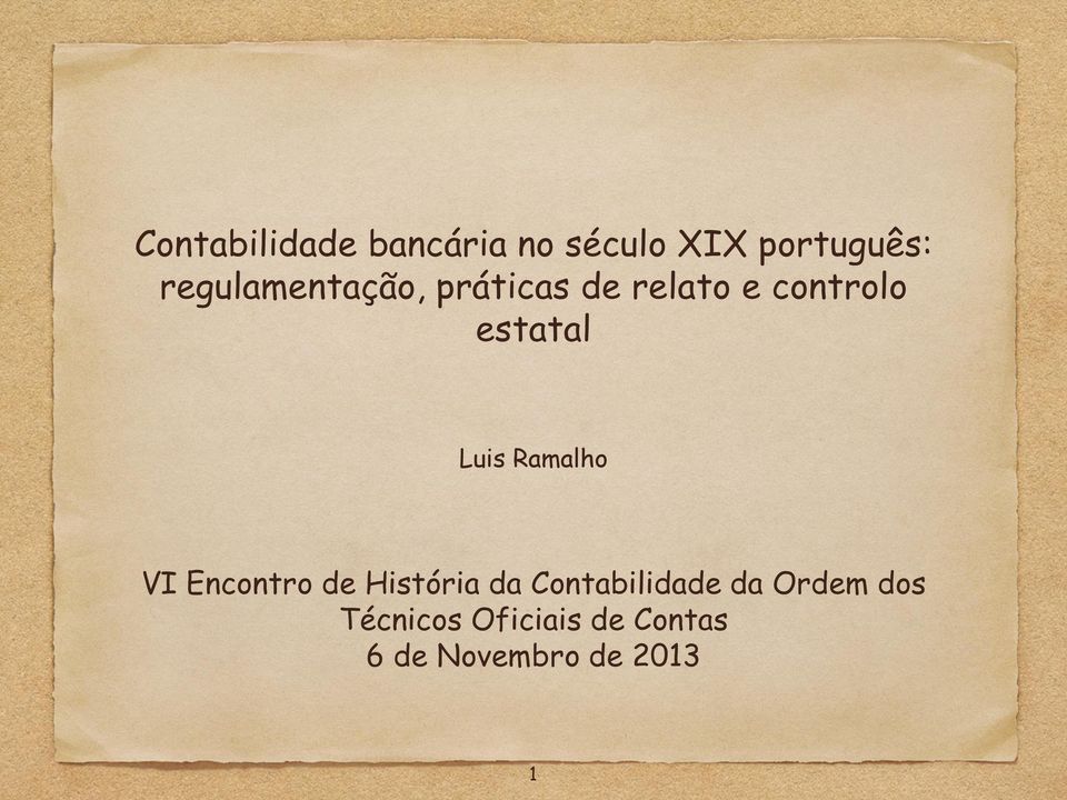 Luis Ramalho VI Encontro de História da Contabilidade
