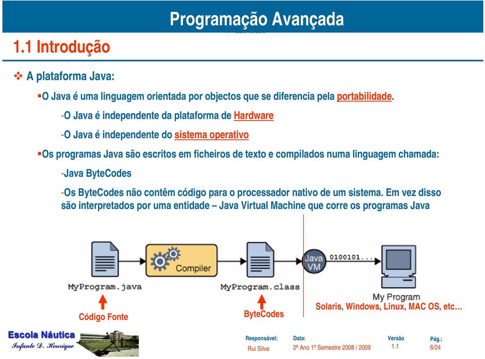 -O Java é independente da plataforma de Hardware -O Java é independente do sistema operativo Os programas Java são escritos em ficheiros de texto e