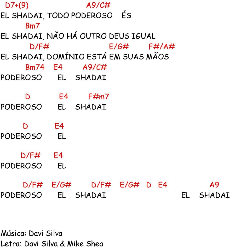 SHAAI 4 F#m7 POROSO L SHAAI POROSO /F# POROSO 4 L 4 L /F# /# /F# /#