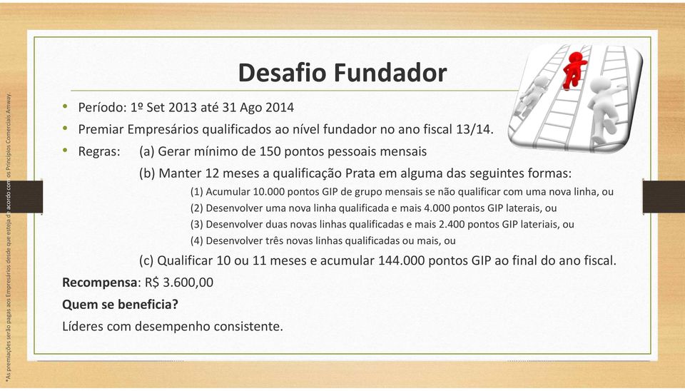 000 pontos GIP de grupo mensais se não qualificar com uma nova linha, ou (2) Desenvolver uma nova linha qualificada e mais 4.