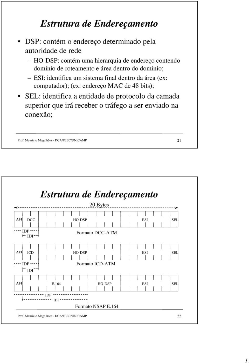 superior que irá receber o tráfego a ser enviado na conexão; Prof.