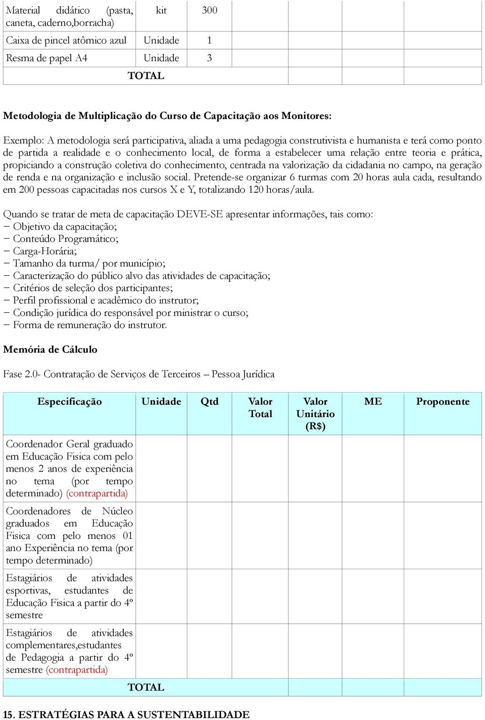 relação entre teoria e prática, propiciando a construção coletiva do conhecimento, centrada na valorização da cidadania no campo, na geração de renda e na organização e inclusão social.