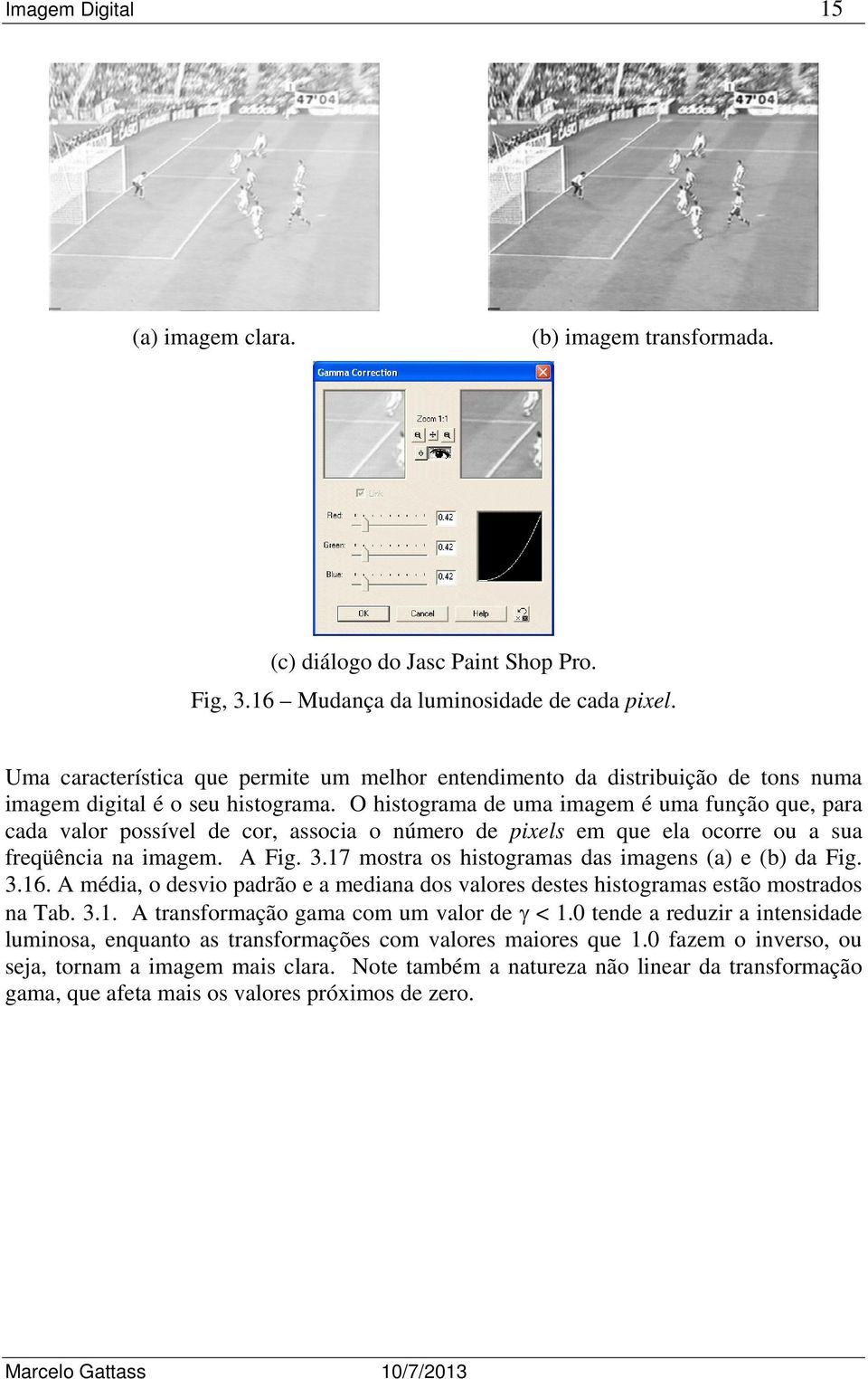 O histograma de uma imagem é uma função que, para cada valor possível de cor, associa o número de pixels em que ela ocorre ou a sua freqüência na imagem. A Fig. 3.