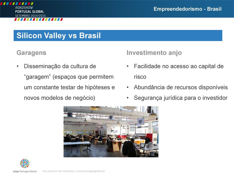 de negócio) Investimento anjo Facilidade no acesso ao capital de risco