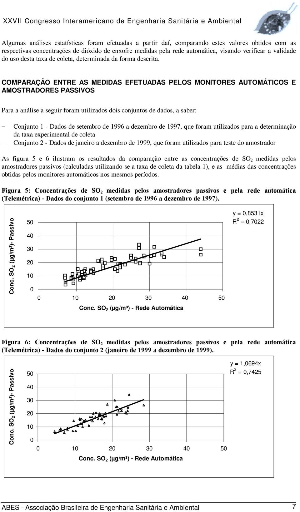 COMPARAÇÃO ENTRE AS MEDIDAS EFETUADAS PELOS MONITORES AUTOMÁTICOS E AMOSTRADORES PASSIVOS Para a análise a seguir foram utilizados dois conjuntos de dados, a saber: Conjunto 1 - Dados de setembro de