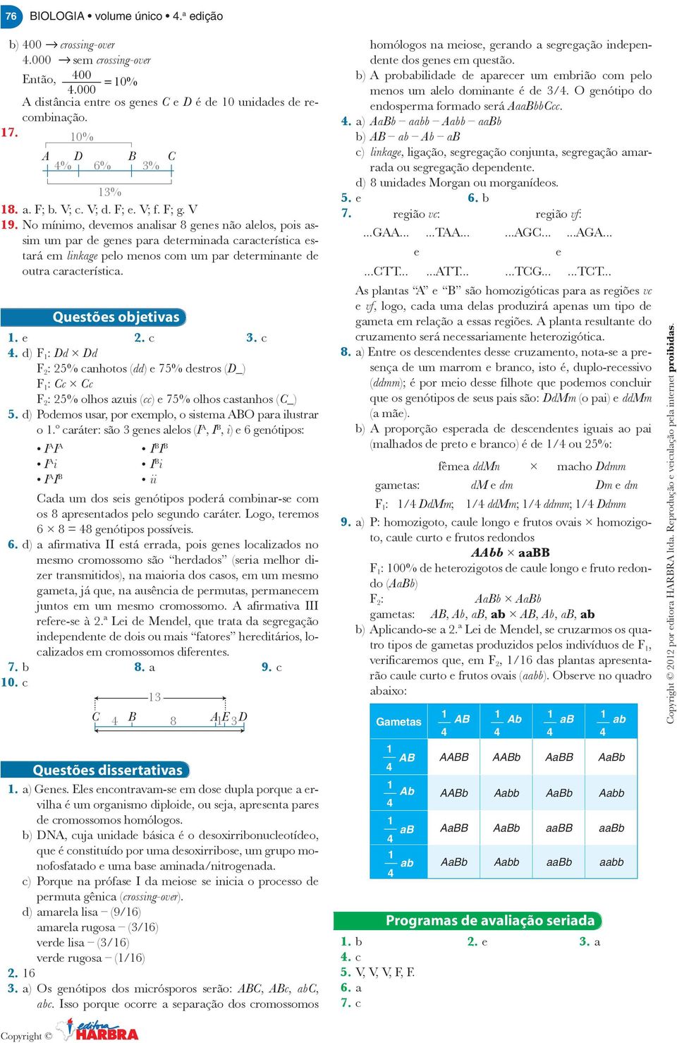 e. c. c. d) F : Dd Dd F : 5% cnhotos (dd) e 75% destros (D_) F : Cc Cc F : 5% olhos zuis (cc) e 75% olhos cstnhos (C_) 5. d) Podemos usr, por exemplo, o sistem O pr ilustrr o.