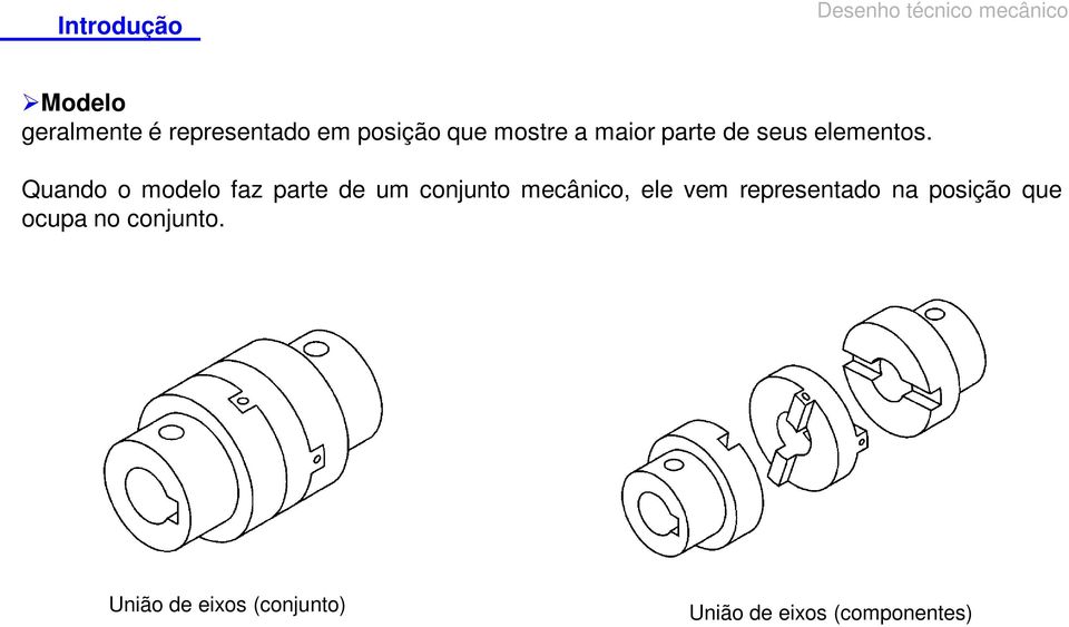 Quando o modelo faz parte de um conjunto mecânico, ele vem