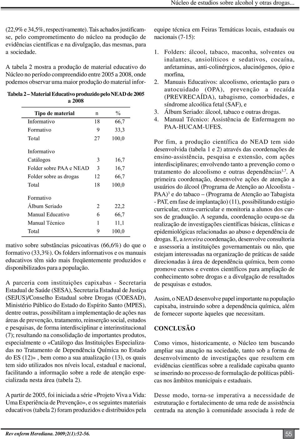 Tabela 2 Material Educativo produzido pelo NEAD de 2005 a 2008 A tabela 2 mostra a produção de material educativo do Núcleo no período compreendido entre 2005 a 2008, onde podemos observar uma maior