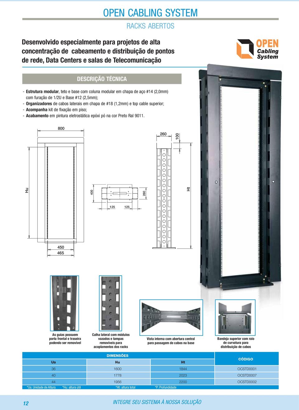 kit de fixação em piso; - Acabamento em pintura eletrostática epóxi pó na cor Preto Ral 9011.