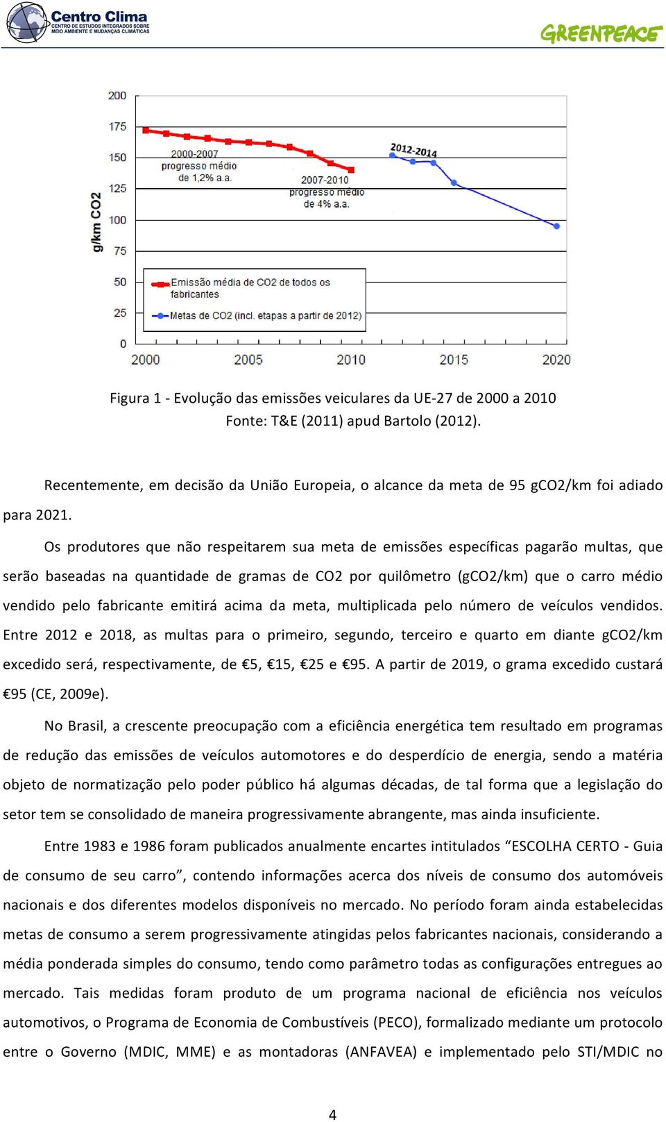 Os produtores que não respeitarem sua meta de emissões específicas pagarão multas, que serão baseadas na quantidade de gramas de CO2 por quilômetro (gco2/km) que o carro médio vendido pelo fabricante