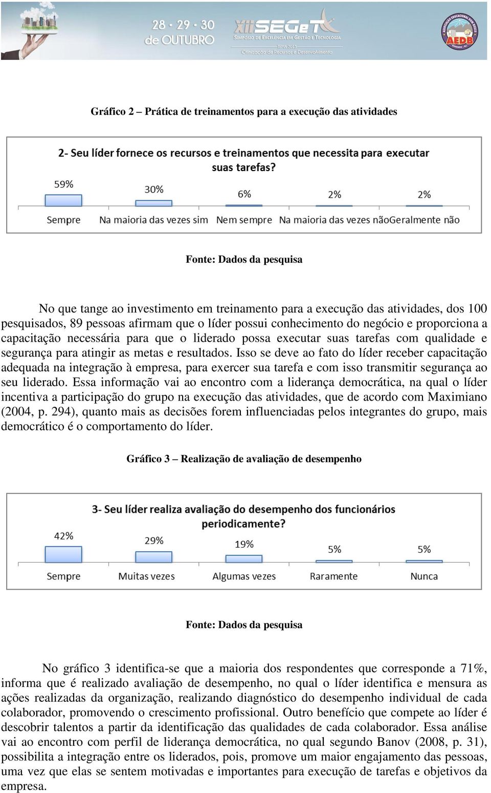 Isso se deve ao fato do líder receber capacitação adequada na integração à empresa, para exercer sua tarefa e com isso transmitir segurança ao seu liderado.