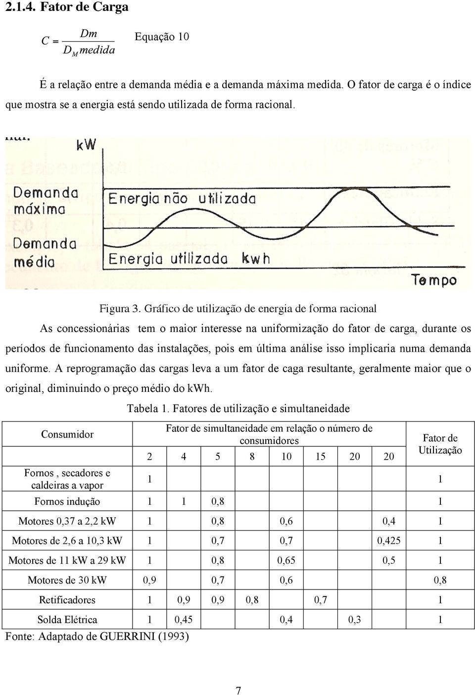 análise isso implicaria numa demanda uniforme. A reprogramação das cargas leva a um fator de caga resultante, geralmente maior que o original, diminuindo o preço médio do kwh.