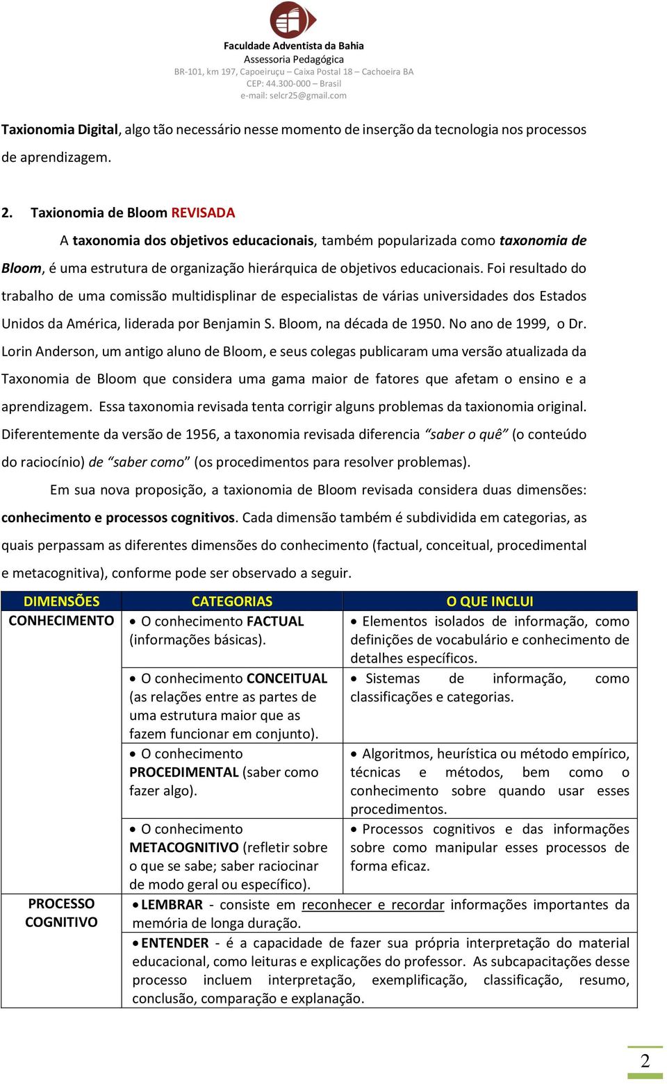 Foi resultado do trabalho de uma comissão multidisplinar de especialistas de várias universidades dos Estados Unidos da América, liderada por Benjamin S. Bloom, na década de 1950.