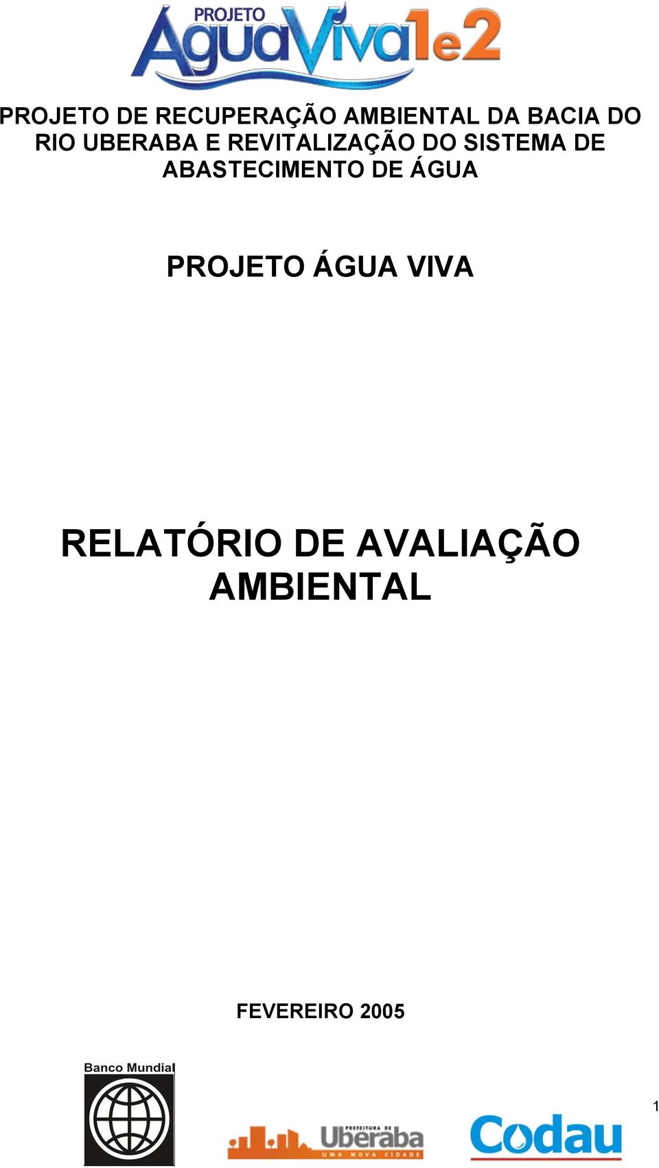 DE ABASTECIMENTO DE ÁGUA PROJETO ÁGUA VIVA