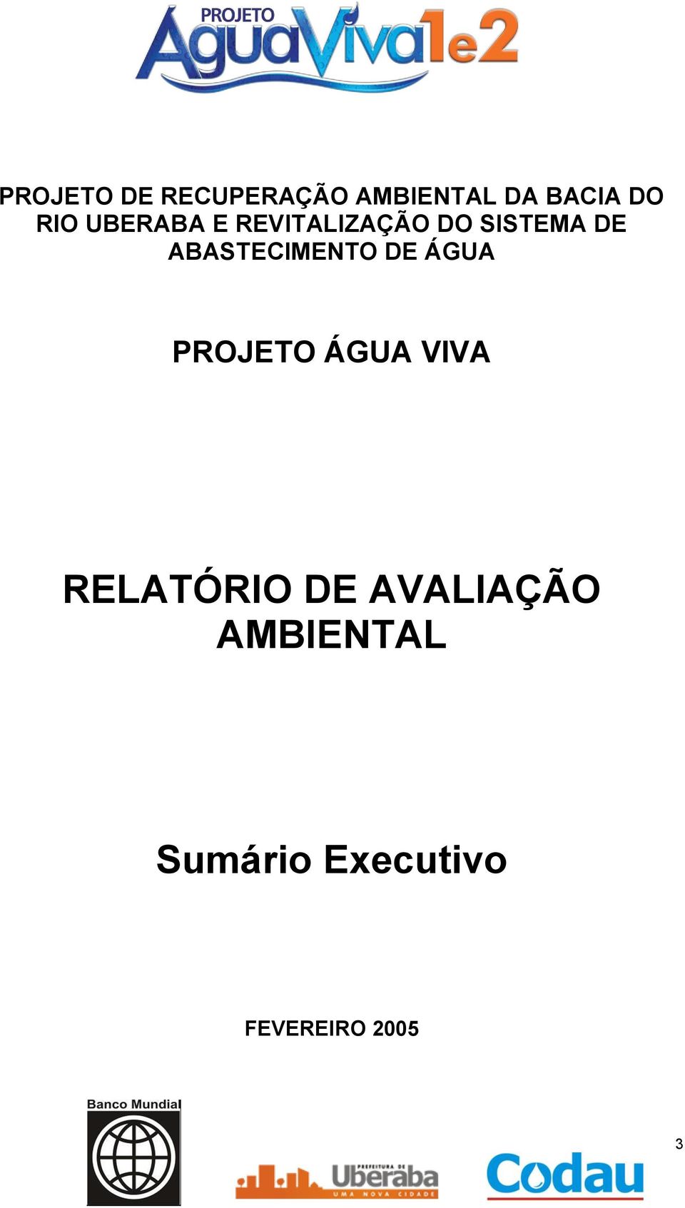 ABASTECIMENTO DE ÁGUA PROJETO ÁGUA VIVA