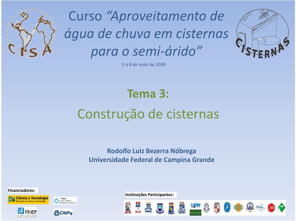 cisternas Rodolfo Luiz Bezerra Nóbrega Universidade