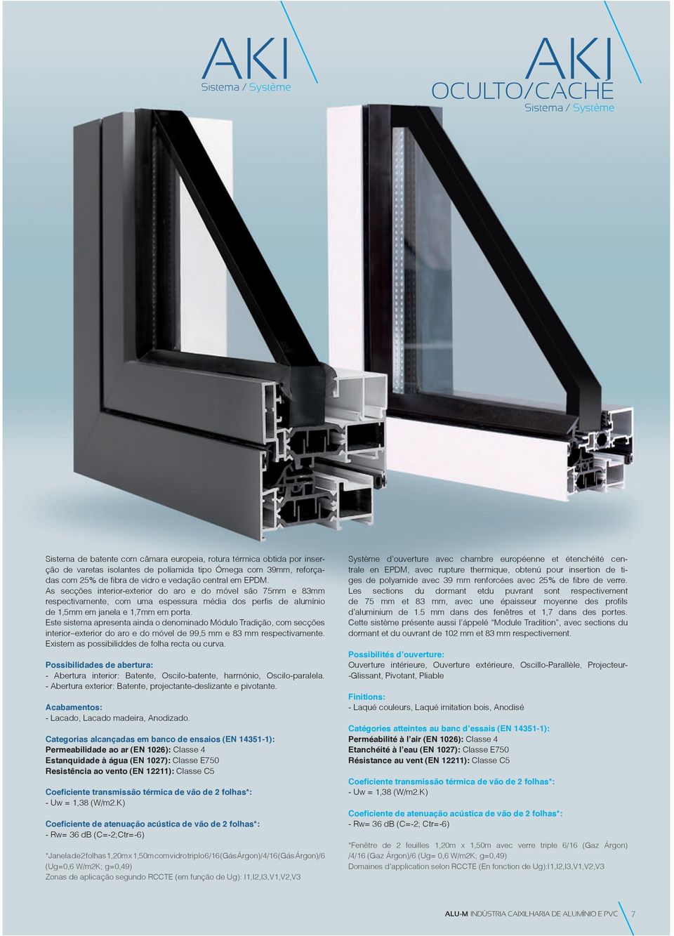 Este sistema apresenta ainda o denominado Módulo Tradição, com secções interior exterior do aro e do móvel de 99,5 mm e 83 mm respectivamente. Existem as possibiliddes de folha recta ou curva.