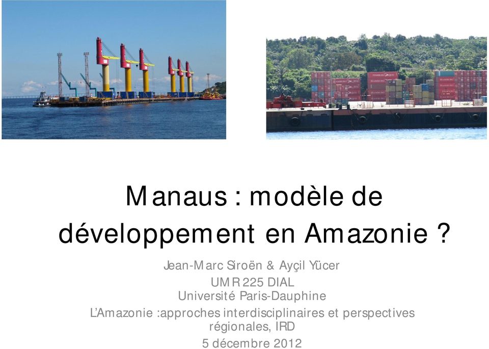 Université Paris-Dauphine L Amazonie :approches