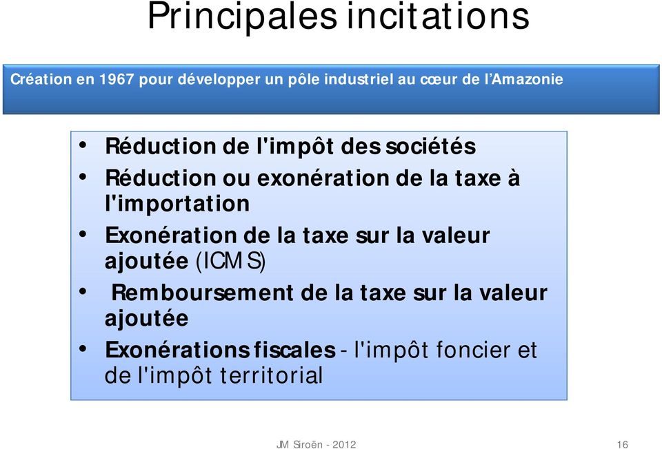 l'importation Exonération de la taxe sur la valeur ajoutée (ICMS) Remboursement de la taxe