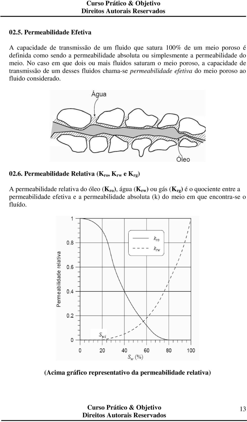 No caso em que dois ou mais fluidos saturam o meio poroso, a capacidade de transmissão de um desses fluidos chama-se permeabilidade efetiva do meio poroso ao fluido