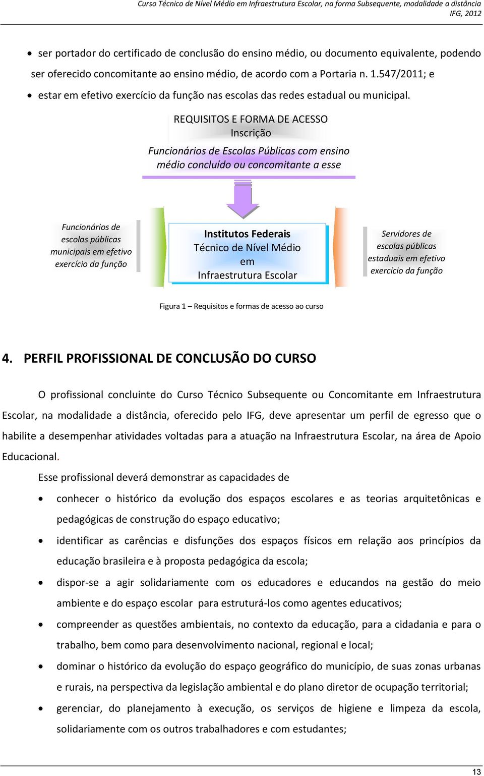 REQUISITOS E FORMA DE ACESSO Inscrição Funcionários de Escolas Públicas com ensino médio concluído ou concomitante a esse Funcionários de escolas públicas municipais em efetivo exercício da função