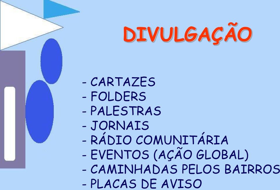 COMUNITÁRIA - EVENTOS (AÇÃO GLOBAL)