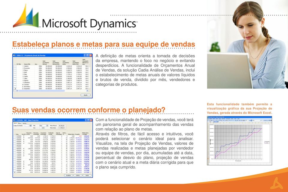 categorias de produtos. Suas vendas ocorrem conforme o planejado? Com a funcionalidade de Projeção de vendas, você terá um panorama geral de acompanhamento das vendas com relação ao plano de metas.