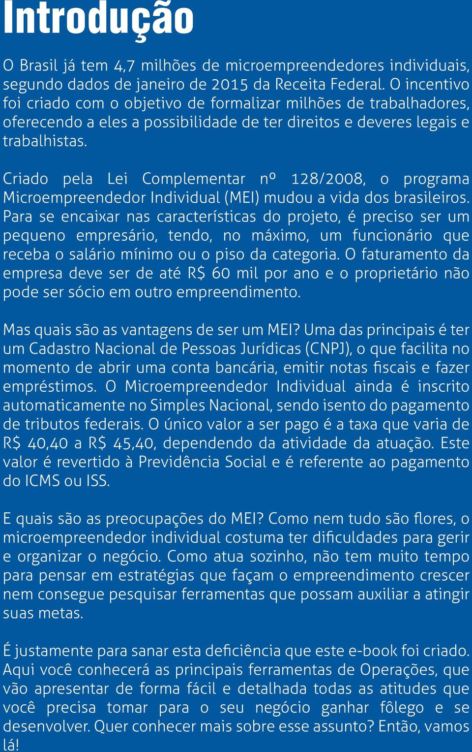 Criado pela Lei Complementar nº 128/2008, o programa Microempreendedor Individual (MEI) mudou a vida dos brasileiros.