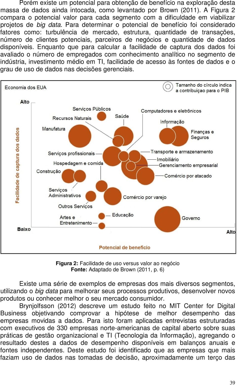 Para determinar o potencial de benefício foi considerado fatores como: turbulência de mercado, estrutura, quantidade de transações, número de clientes potenciais, parceiros de negócios e quantidade