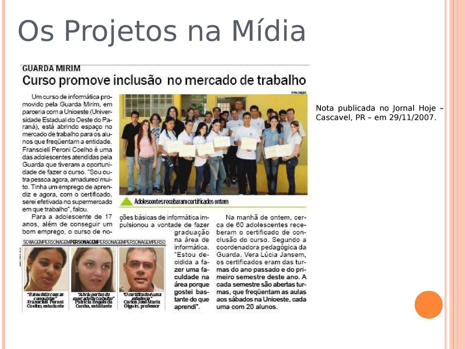 publicada no Jornal